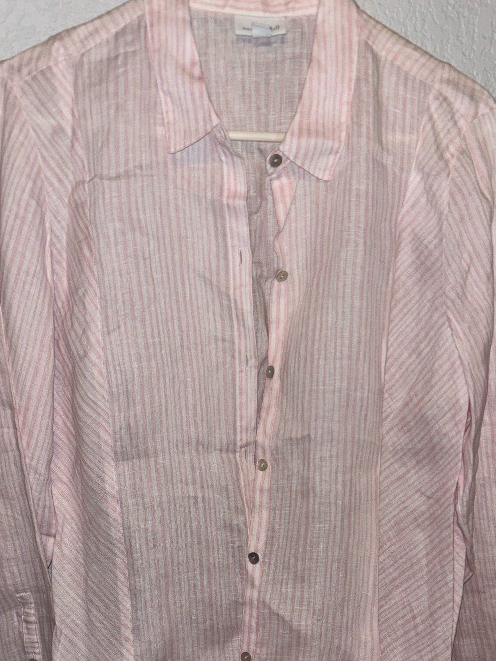 J. Jill long sleeve striped button down shirt, capris butttons